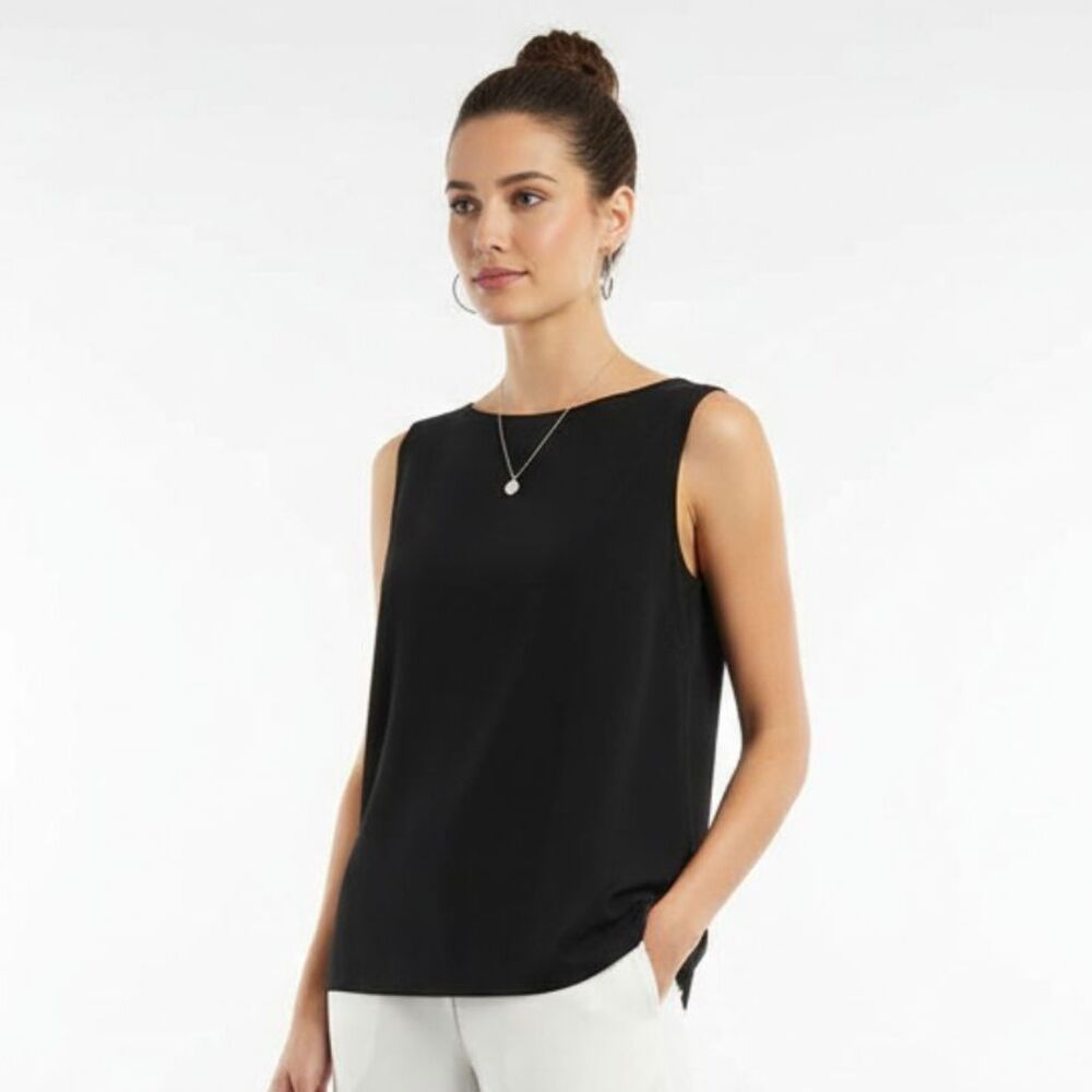 Louben Black Basic Sleeveless Shell Top 10
